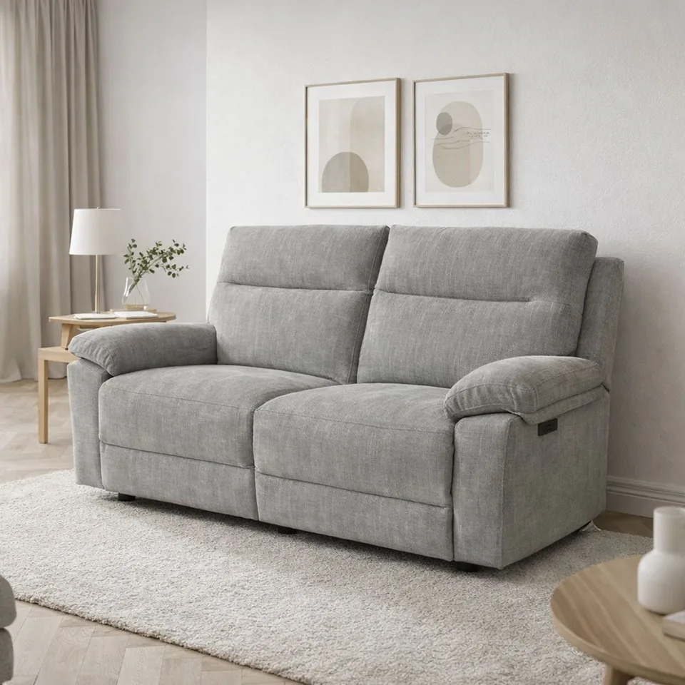 Balmoral Home Theo Reclining Seating - 3 Seater (2 Over 2) / Gold Coast Silt Fabric
