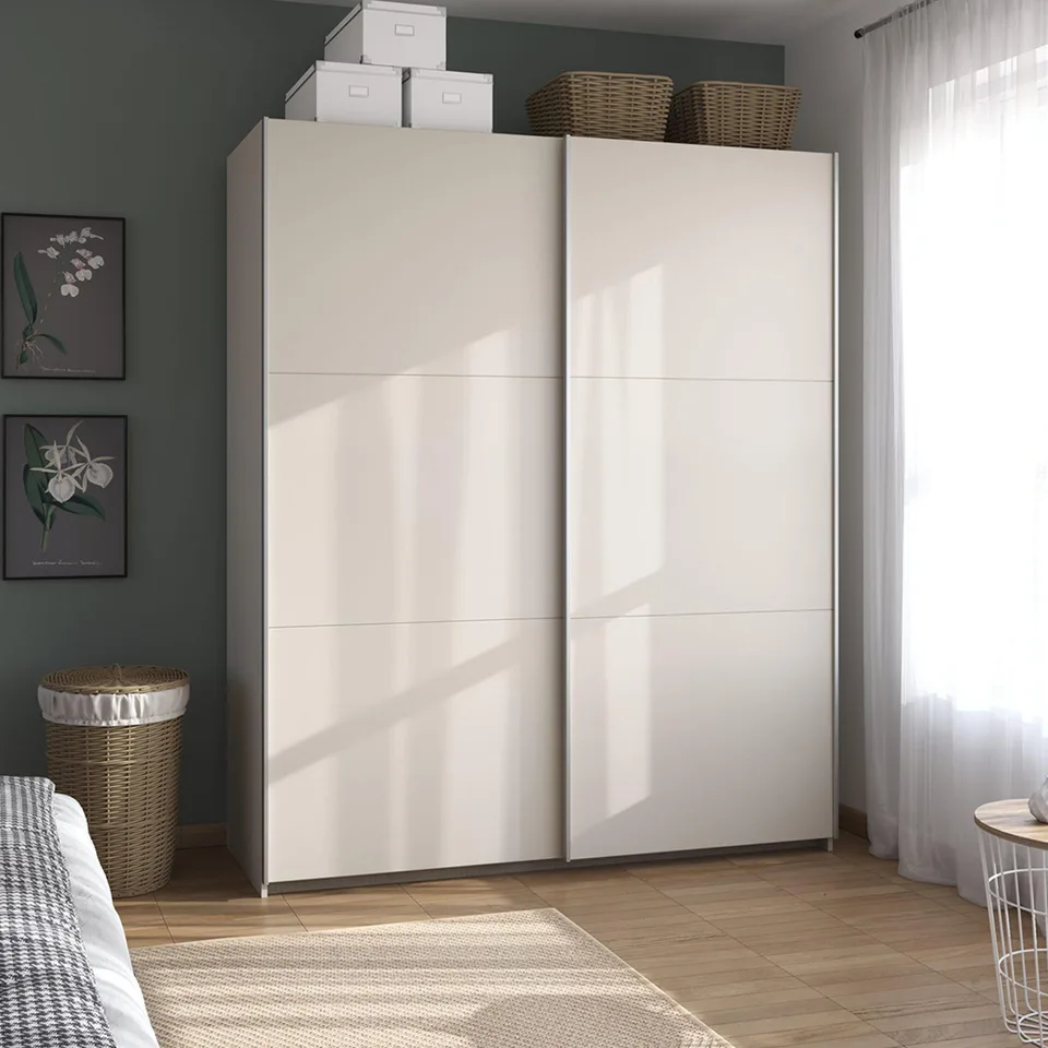 Aurelio 175cm Wardrobe - Champagne / 2 Sliding Solid Doors