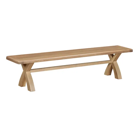Balmoral Home Chatsworth Cross Leg Bench - Rustic Oak