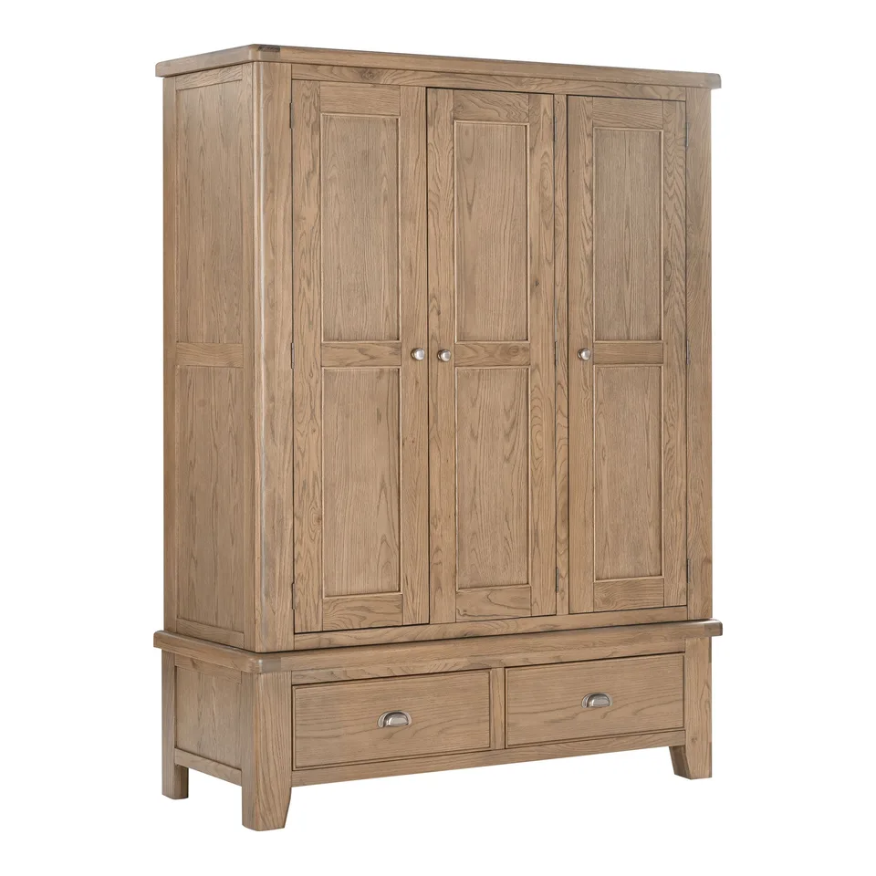 Balmoral Home Chatsworth Wardrobe - 3 Doors / Rustic Oak