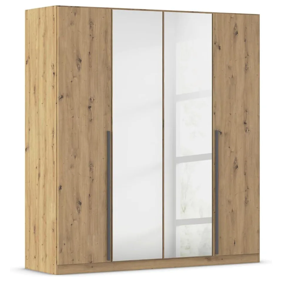 Alba 180cm Wardrobe - Artisan Oak / 4 Hinged Doors / 2 Mirrors