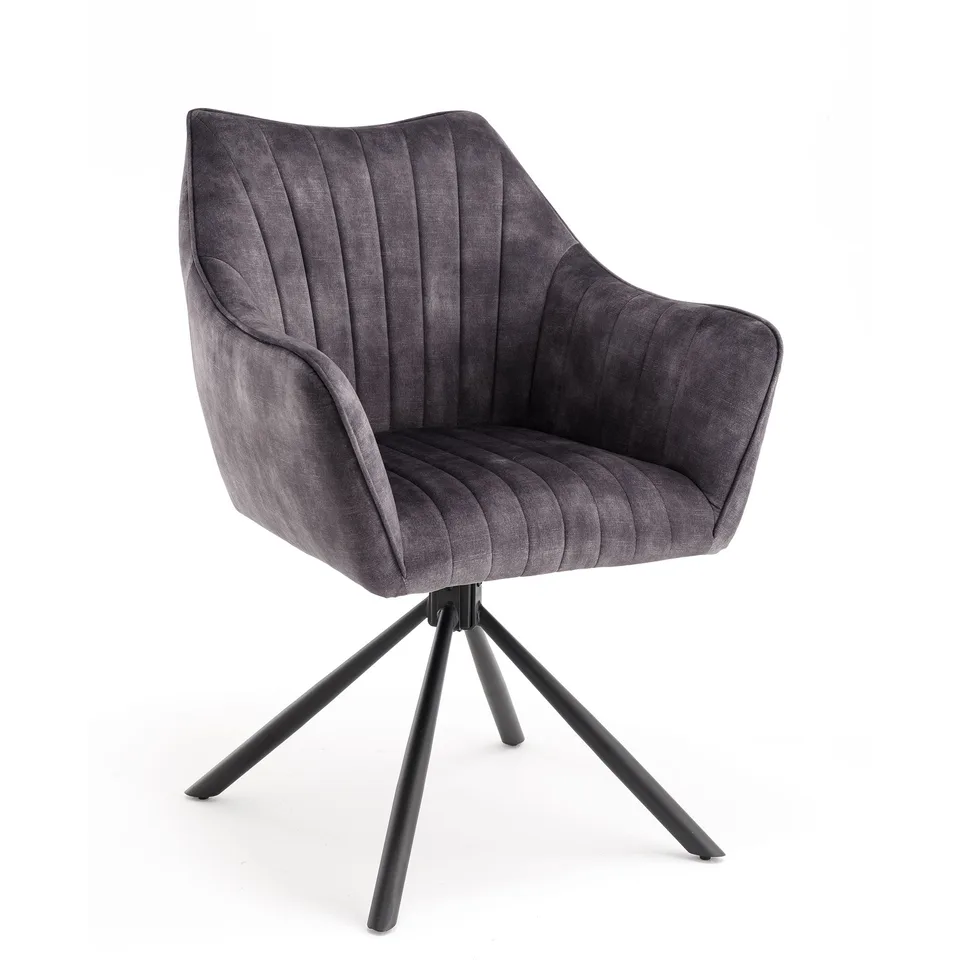 Balmoral Home Elmer Swivel Dining Chair - Anthracite Velvet