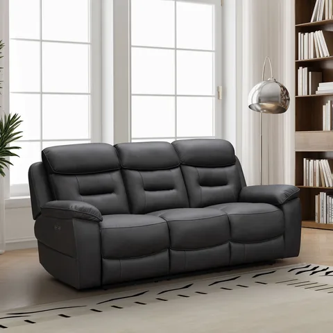 Balmoral Home Spencer Reclining Seating - 3 Seater with Drop-Down Table / Charcoal Fabric