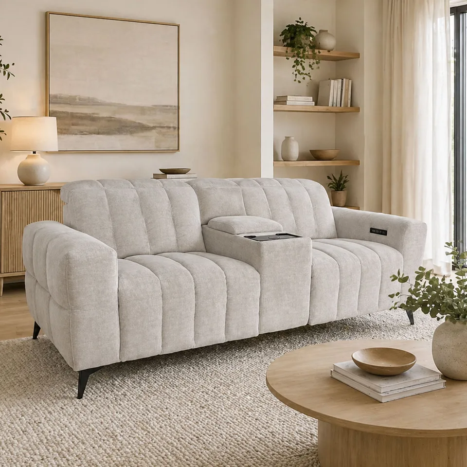 Balmoral Home Samson Reclining Seating - 2 Seater Console / Beige Fabric