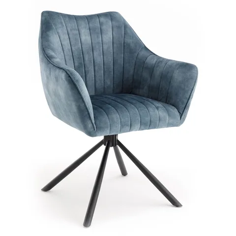 Balmoral Home Elmer Swivel Dining Chair - Blue Velvet