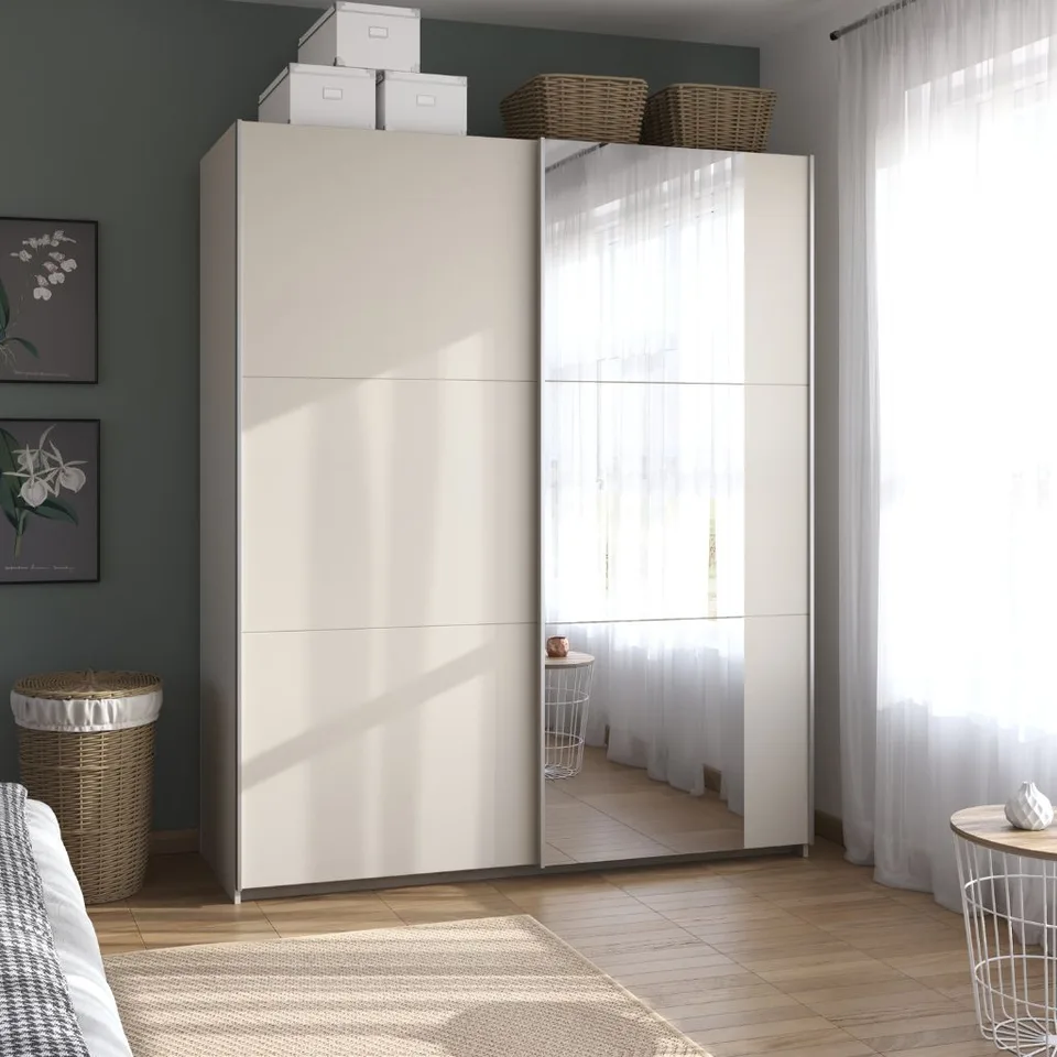 Aurelio 175cm Wardrobe - Champagne / 2 Sliding Doors / 1 Mirror