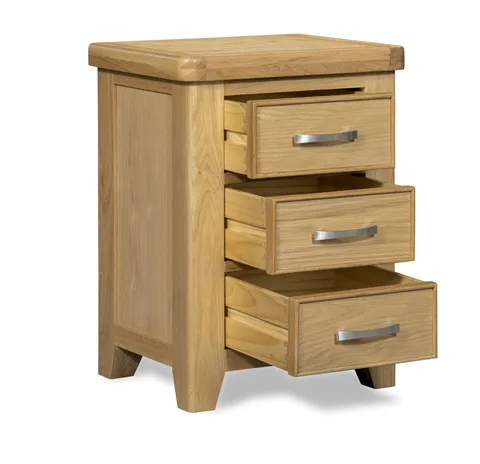 Honey B Sligo Bedside Locker - Light Oak / 3 Drawers