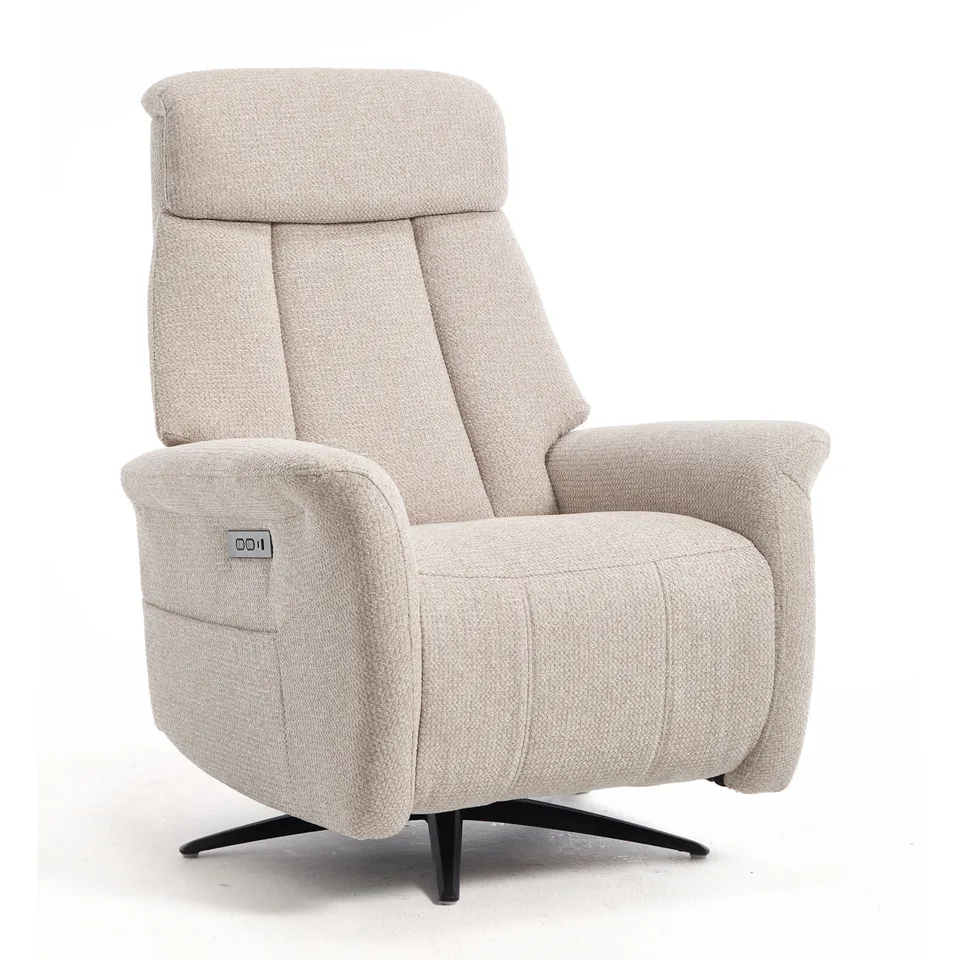 Balmoral Home Hetty Swivel Recliner - Beige Fabric