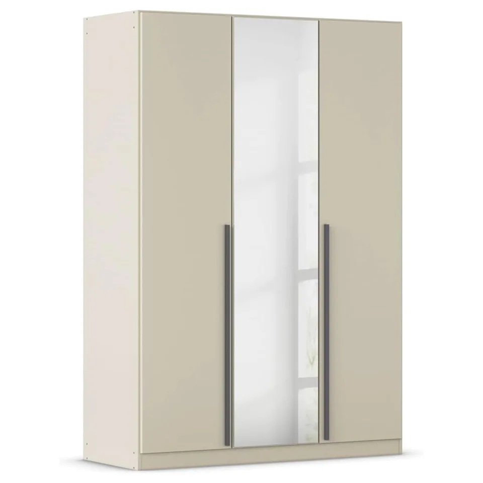 Alba 136cm Wardrobe - Champagne / 3 Hinged Doors / 1 Mirror
