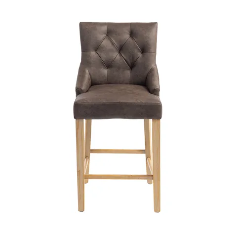 Balmoral Home Jenna Bar Stool - Nutmeg PU with Natural Chenille