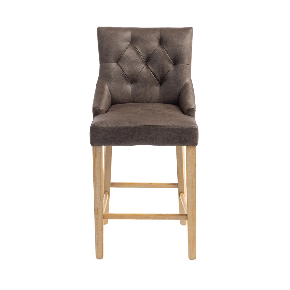 Balmoral Home Jenna Bar Stool - Nutmeg PU with Natural Chenille