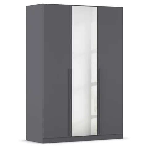 Alba 136cm Wardrobe - Metallic Grey / 3 Hinged Doors / 1 Mirror