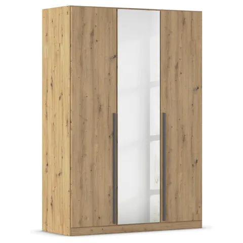Alba 136cm Wardrobe - Artisan Oak / 3 Hinged Doors / 1 Mirror