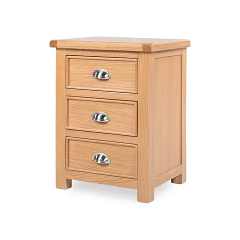 Honey B Newbury Bedside Locker - Light Oak / 3 Drawers